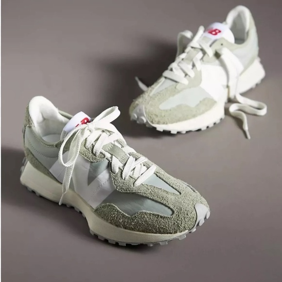 New Balance Shoes - New Balance Sage Green and White Sneakers